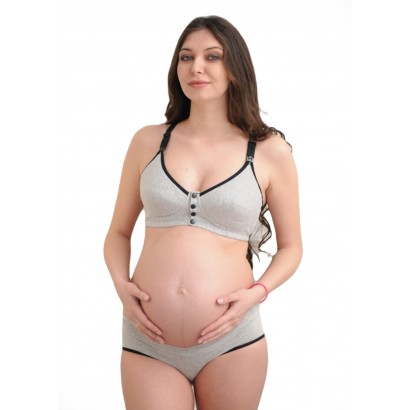 Бюстгальтер для беременных и для кормления Серый 8086